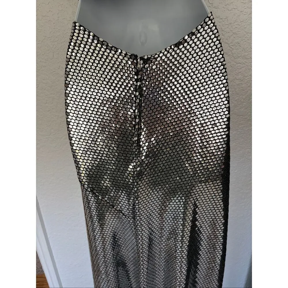 Sid Neigum Disco Tripple Loop Dress in Mirrored Silver Size S